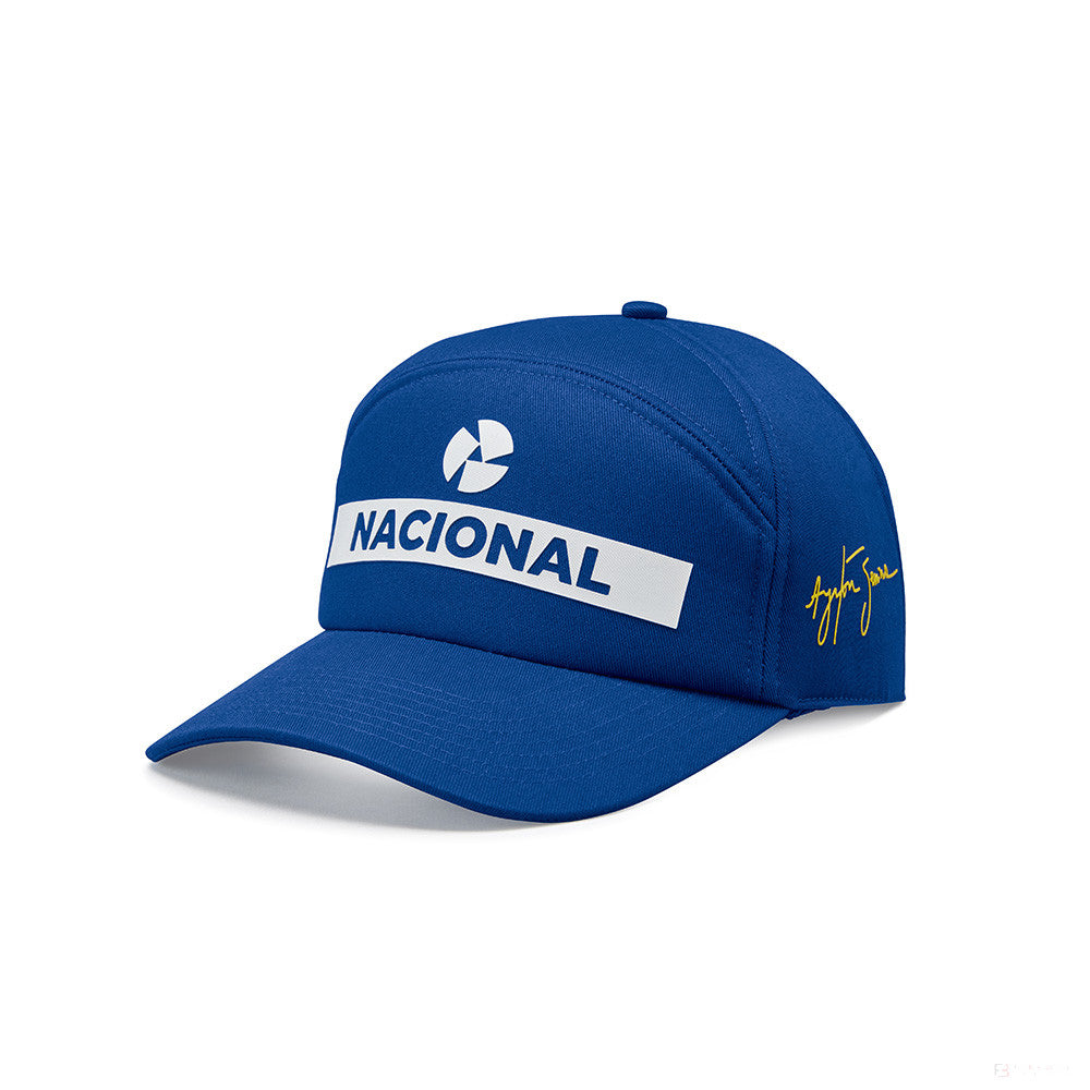 Gorra de ala Plana, Ayrton Senna Original Nacional, Adulto, Azul - FansBRANDS®