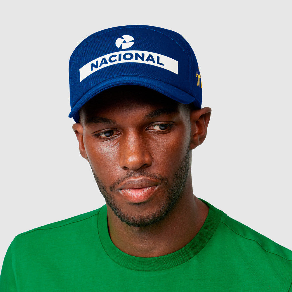 Gorra de ala Plana, Ayrton Senna Original Nacional, Adulto, Azul - FansBRANDS®