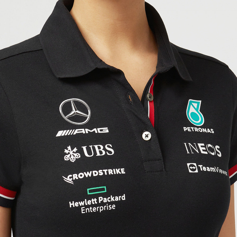 2022, Negro, Mercedes Team Camiseta Mujeres