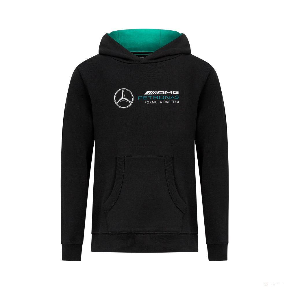 Sudadera con capucha y logotipo Mercedes, niño, negra