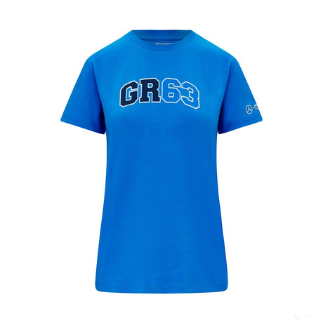 Camiseta Mercedes George Russell Logo, Mujer, Azul - FansBRANDS®