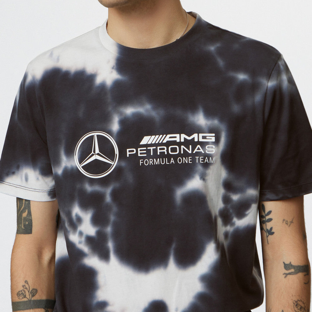 Mercedes, Hombre, camiseta tie dye, gris