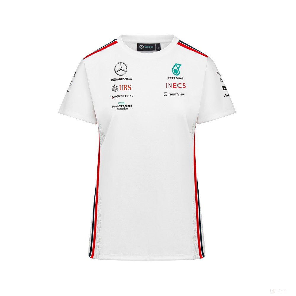 Equipo Mercedes, camiseta Driver de mujer, blanca, 2023