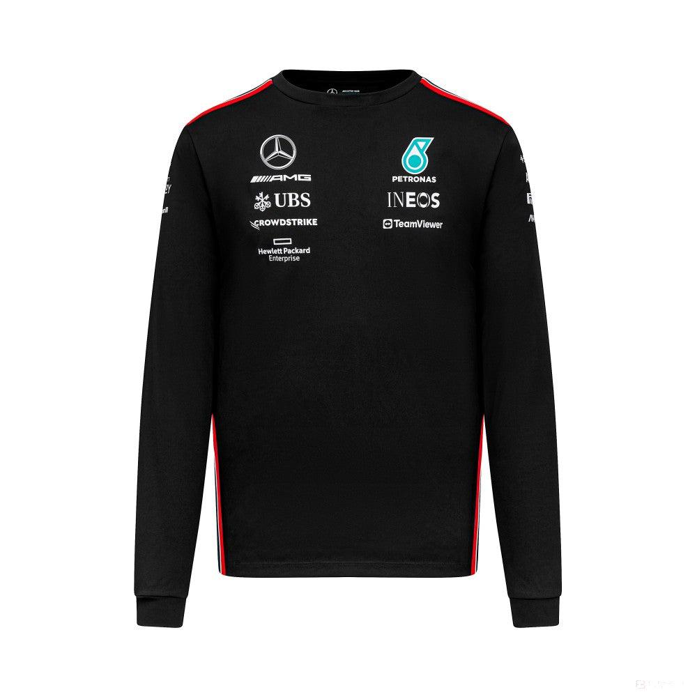 Mercedes Team, Camiseta Driver de manga larga para hombre, negra, 2023