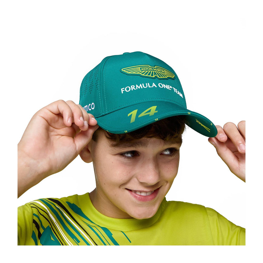 Gorra Aston Martin para niños, del equipo de Fernando Alonso, verde