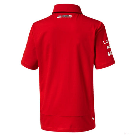 Camiseta infantil con cuello, Puma Ferrari, Rojo, 2019