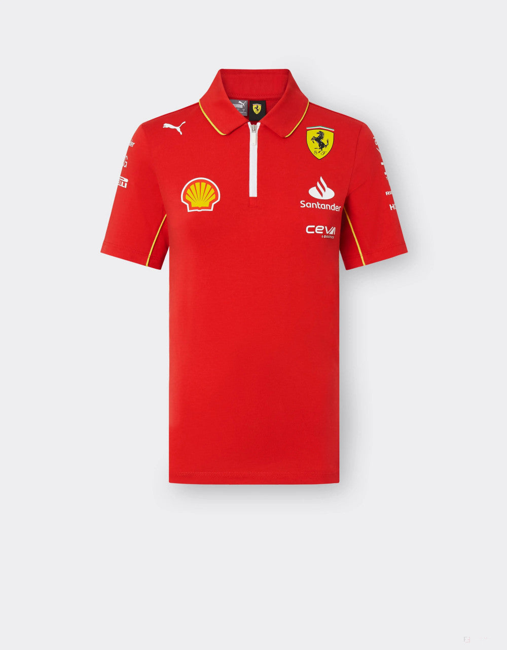 Ferrari camiseta cuello polo, Puma, equipo, mujer, rojo, 2024