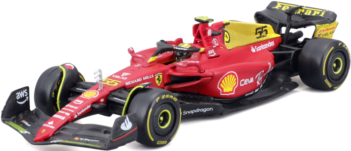 Modelo de coche Ferrari, F1-75, GP de Italia, bburago, 1:24, Carlos Sainz #55, 2022