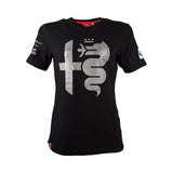 Alfa Romeo Mujeres Camiseta, Plata Tribute, Negro, 2020