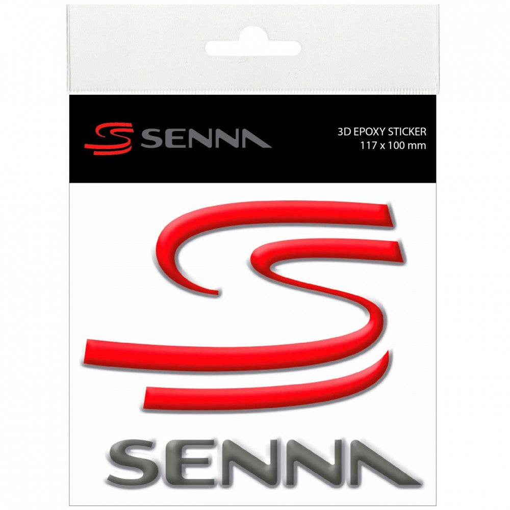 Pegatina, Senna Double S 3D, Unisex, Rojo, 2015 - FansBRANDS®