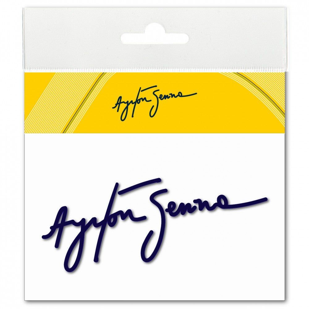 Pegatina, Senna Signature 3D, Unisex, Azul, 2015 - FansBRANDS®