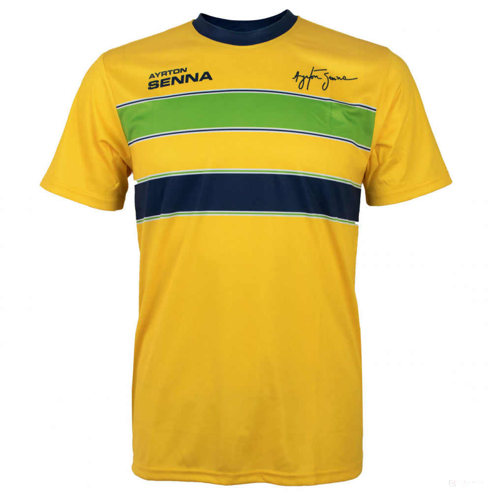 Camiseta para hombre, Ayrton Senna Helmet, Amarillo, 2020