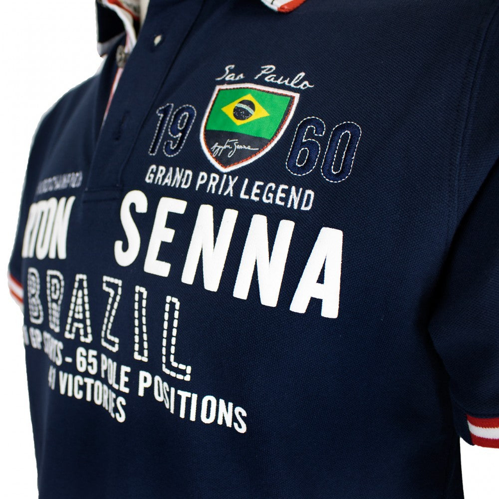 Camiseta de hombre con cuello, Senna World Champion, Azul, 2016 - FansBRANDS®