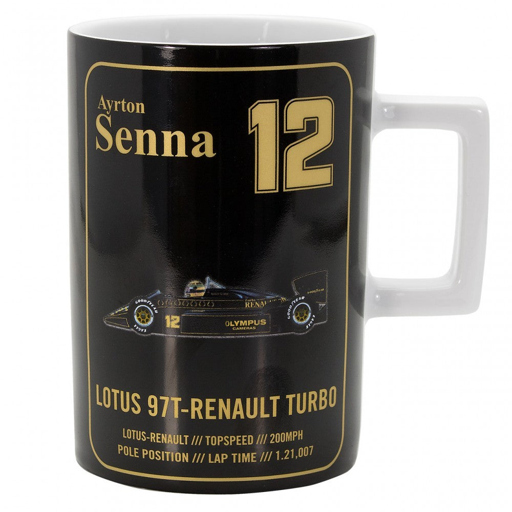 Taza, Senna Team Lotus, Unisex, Negro, 300 ml, 2017 - FansBRANDS®