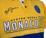 Camiseta de hombre con cuello, Ayrton Senna Monaco 1987, Amarillo, 2020