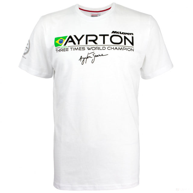 Camiseta para hombre, Ayrton Senna World Champion 1988, Blanco, 2020 - FansBRANDS®