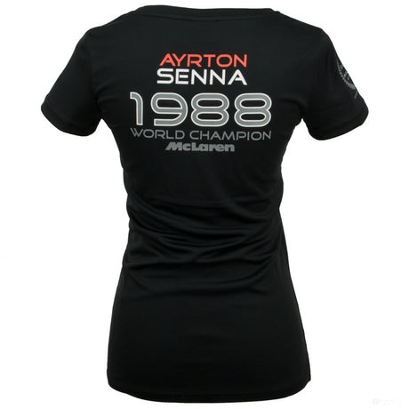 Camiseta de Mujer, Ayrton Senna World Champion 1988, Negro, 2020