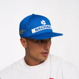 gorra Ayrton Senna, Nacional, original 1984, con estuche rígido de tela, azul