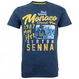Camiseta para hombre, Senna Monaco 1987, Azul, 2018