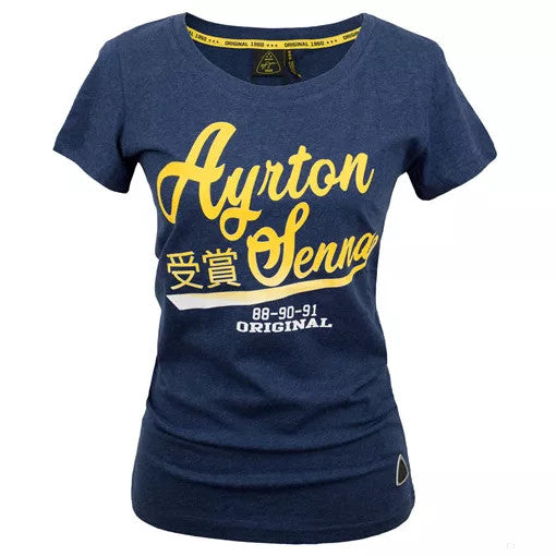 Camiseta de Mujer, Ayrton Senna Vintage, Azul, 2020
