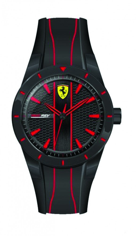 Reloj de hombre, Ferrari Redrev Quartz, Negro-Rosu, 2019