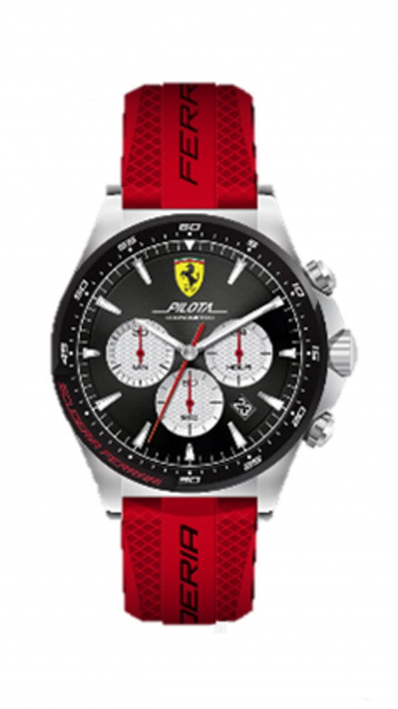 Reloj de hombre, Ferrari Pilota Chrono, Negro-Rosu, 2019