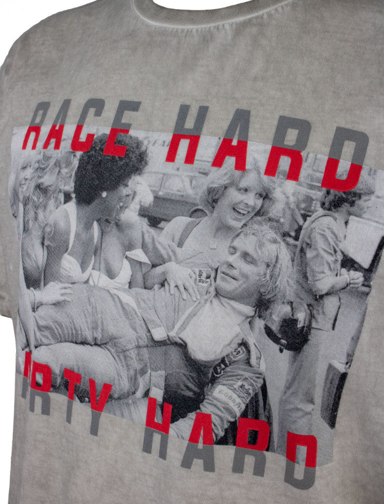 Camiseta para hombre, James Hunt Race Hard Party Hard, Gris, 2020 - FansBRANDS®