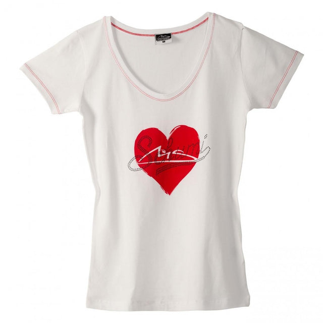 Camiseta de mujer con cuello in V, Michael Schumacher, Blanco, 2015 - FansBRANDS®