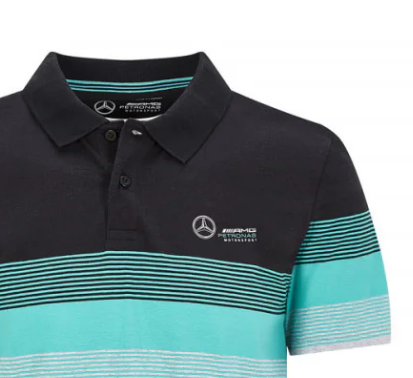 Herren T-Shirt mit Kragen, Mercedes Striped, Multicolor, 2020