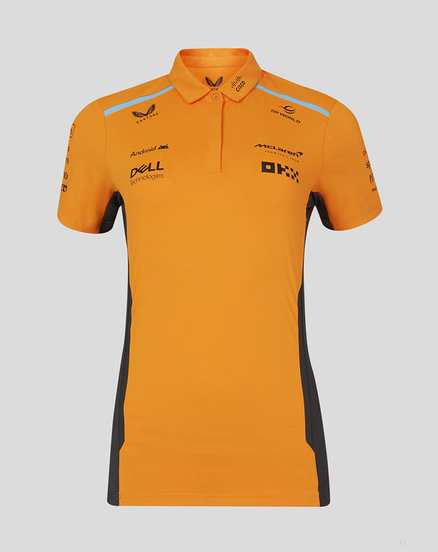 McLaren camiseta cuello polo, Castore, equipo, mujer, naranja, 2024 - FansBRANDS®