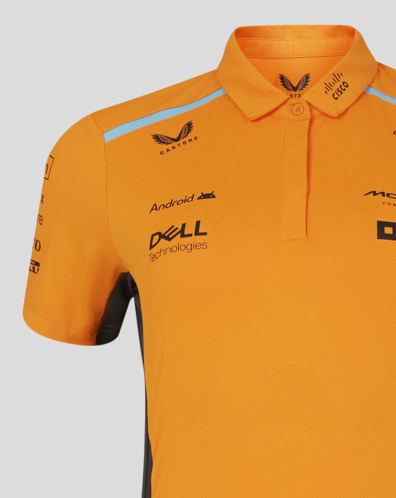 McLaren camiseta cuello polo, Castore, equipo, mujer, naranja, 2024 - FansBRANDS®