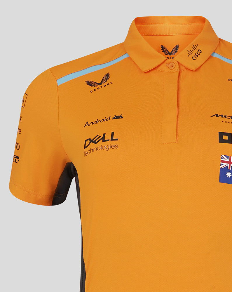 McLaren camiseta cuello polo, Castore, Oscar Piastri, mujer, naranja - FansBRANDS®