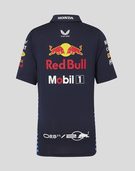 Red Bull camiseta cuello polo, Castore, equipo, niño, azul, 2024