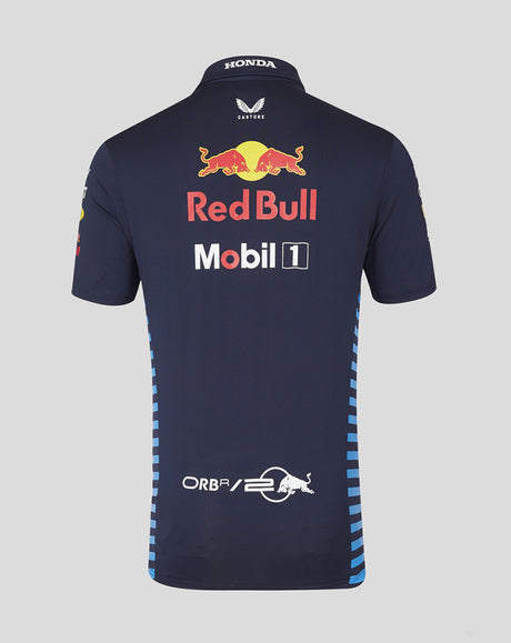 Red Bull camiseta cuello polo, Castore, equipo, azul, 2024
