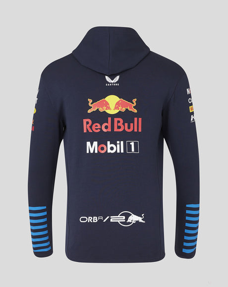 Red Bull sudadera con capucha, Castore, equipo, con cremallera, azul, 2024