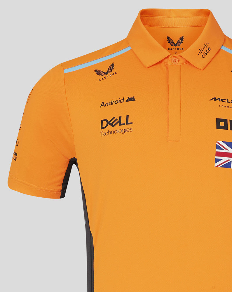 McLaren camiseta cuello polo, Castore, Lando Norris, naranja - FansBRANDS®