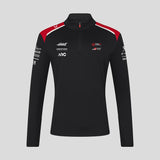Sudadera Haas F1, cremallera de 1/4, equipo, negra