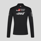 Sudadera Haas F1, cremallera de 1/4, equipo, negra