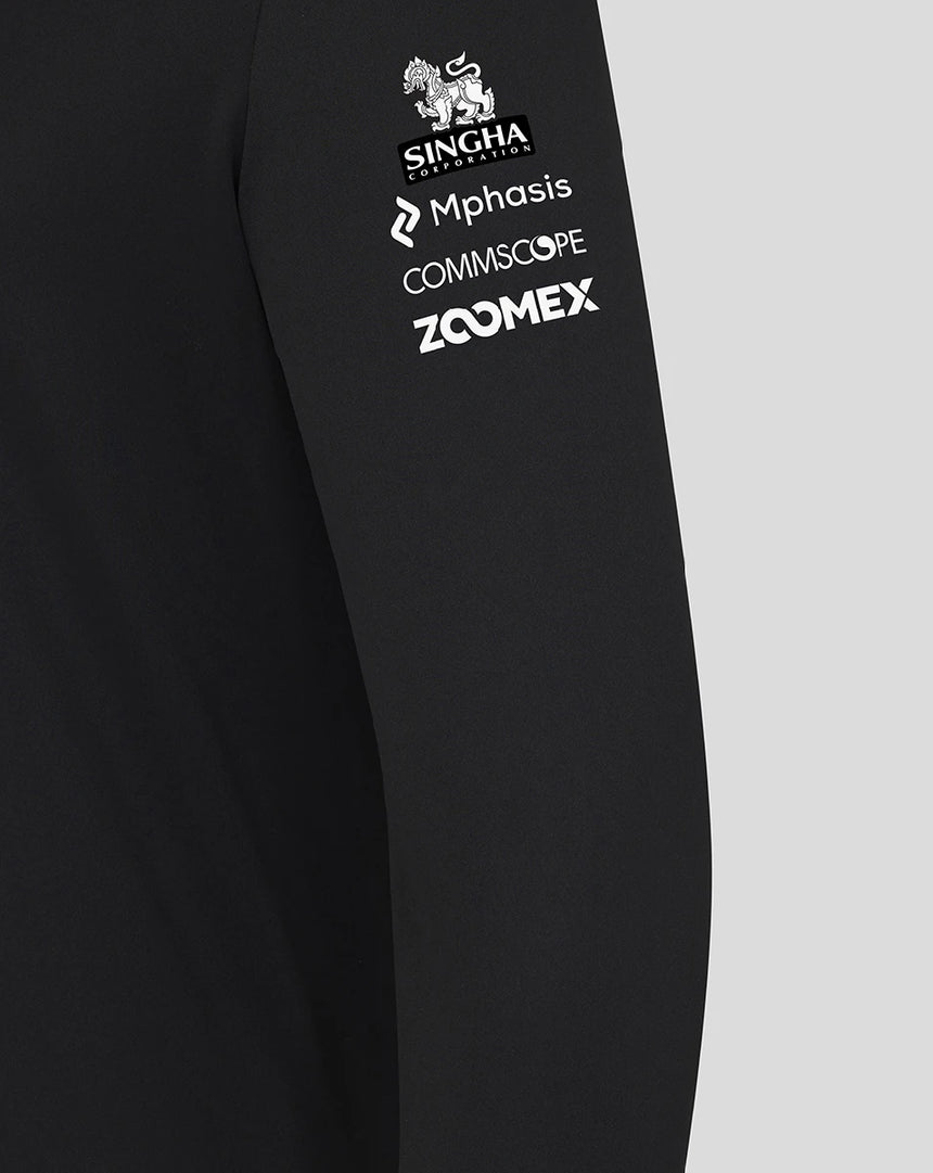 Sudadera Haas F1, cremallera de 1/4, equipo, negra