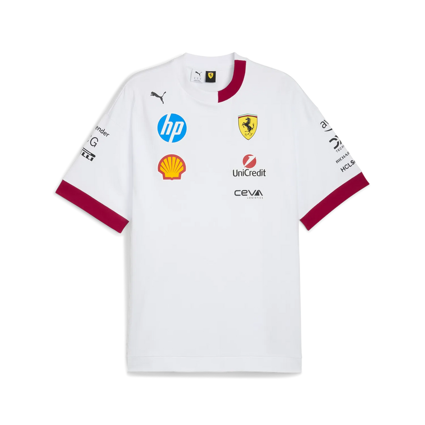 Übergroßes Rundhals-T-Shirt der Scuderia Ferrari-Fahrer 🔥