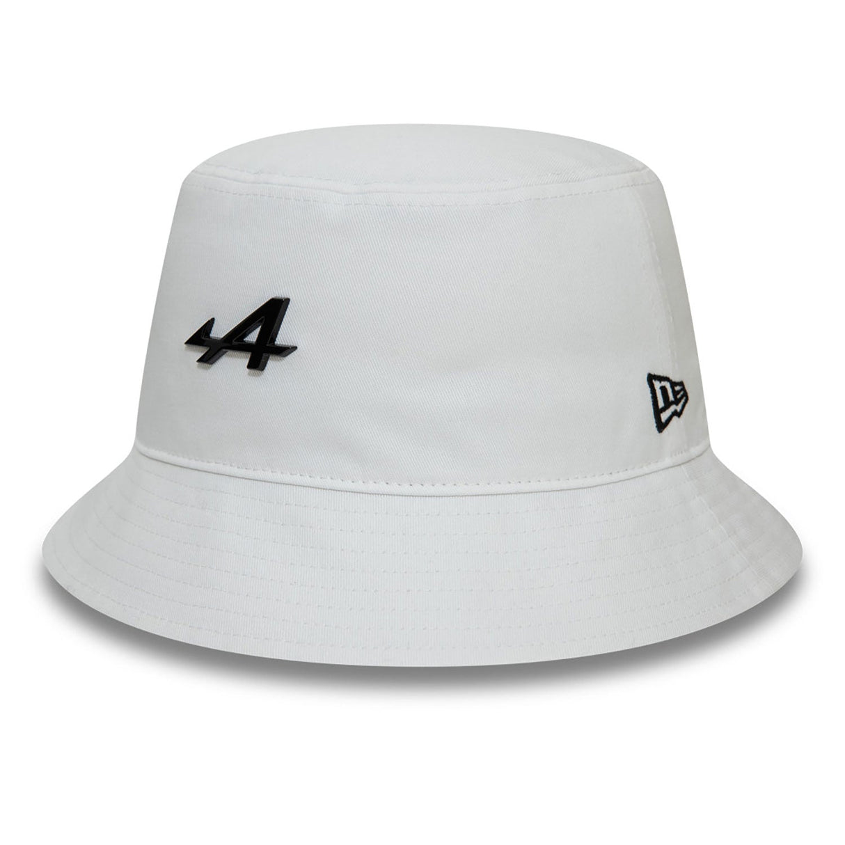 Gorro de pescador alpino, New Era, placa de metal, blanco