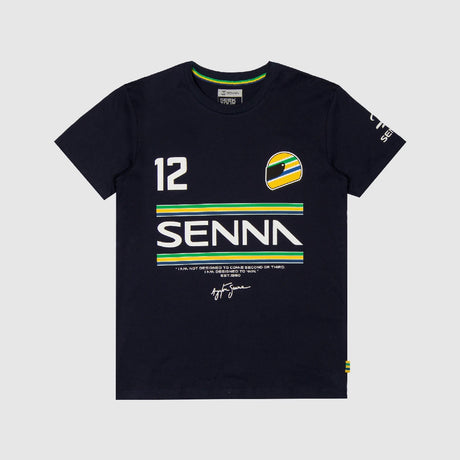 Ayrton Senna camiseta, 12 rayas, azul