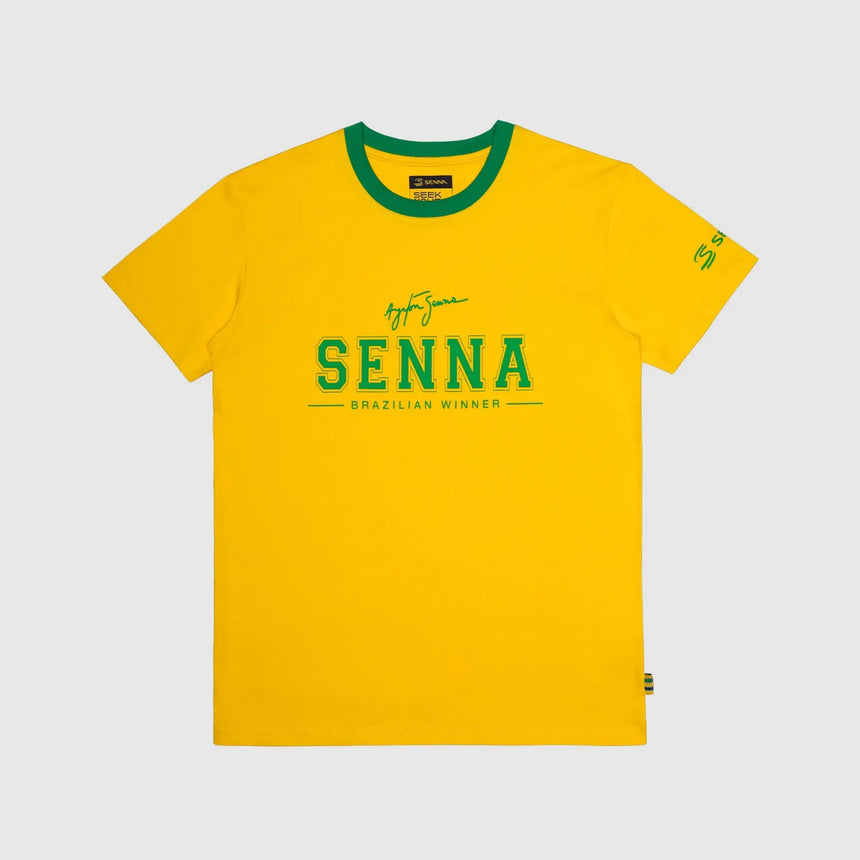 Ayrton Senna camiseta, Brasil, amarilla