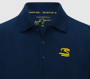 Ayrton Senna Herren-T-Shirt mit Rundhalsausschnitt, Blau