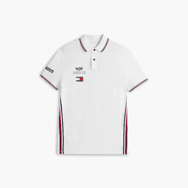 Cadillac F1 polo, equipo, Tommy Hilfiger, blanco, 2026
