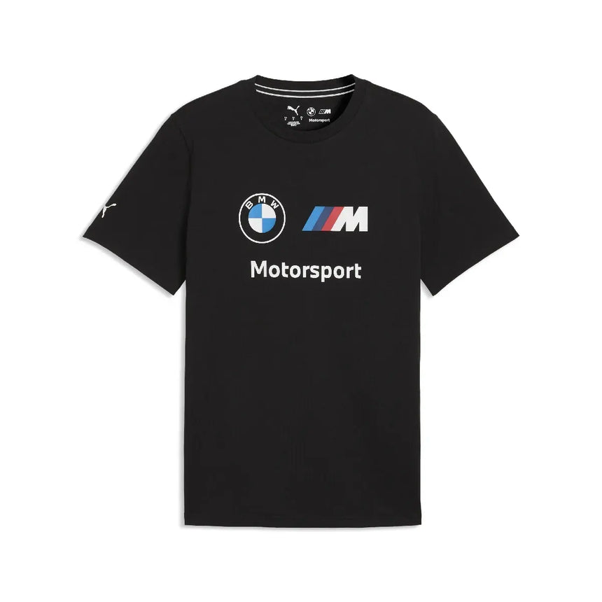 Camiseta BMW MMS, essential, BMW, logotipo, negra