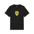 Camiseta Ferrari, escudo de colores, negra