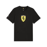 Camiseta Ferrari, escudo de colores, negra