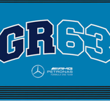 Mercedes George Russell 90X120 bandera, Azul