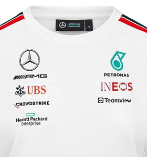 Mercedes Team, Damen-Fahrertrikot, Weiß, 2023